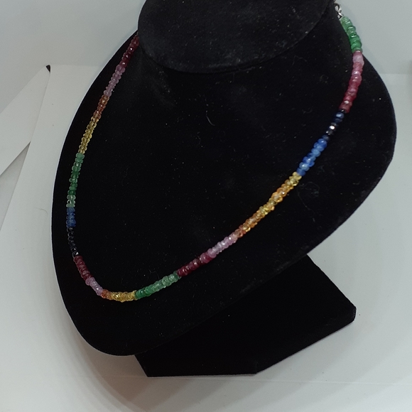 Sapphire necklace 925 sterling silver 52 carats - Picture 5 of 8